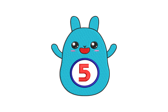 Cute Rabbit Number 5: A Versatile Embroidery Design for Creative Projects