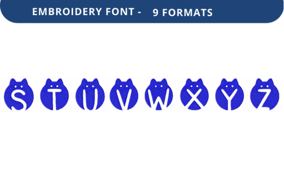 Skulls and Kitties Font S to Z: A Versatile Embroidery Design for Creative Expression